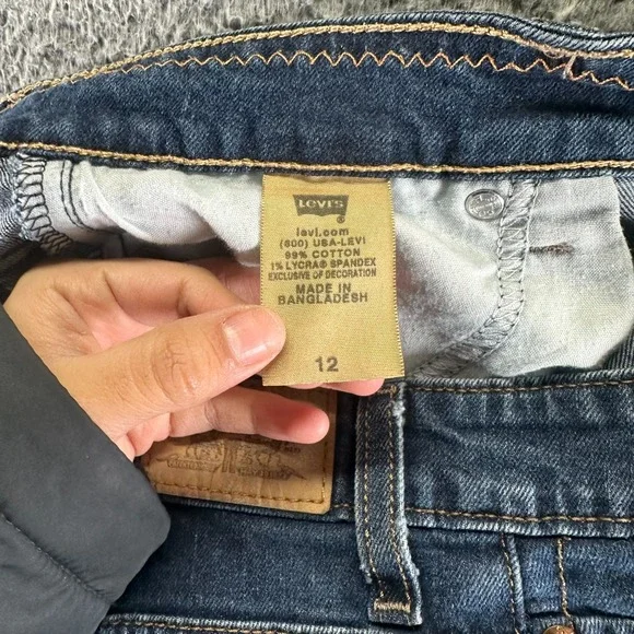 Levi's 515 Jeans Women 12 Blue Cotton Denim Capri Straight Leg Stretch Workwear - Picture 5 of 11